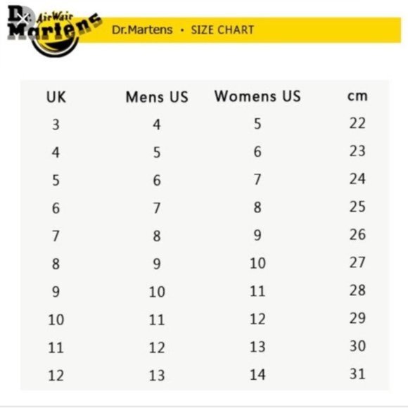 dr martens size guide